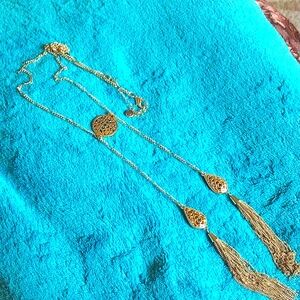 Gold tassel necklace